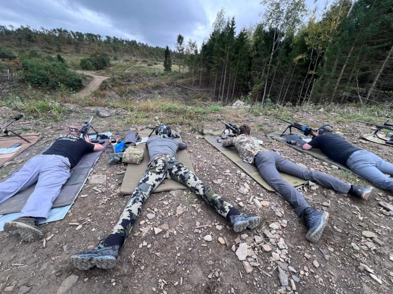 shooter engaging steel targets during advanced long range rifle training