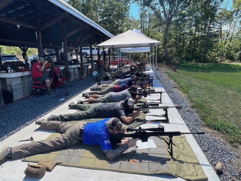 students on firing line during long range precision rifle course